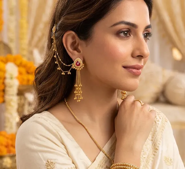 Gold_Tone_Stone_Studded_Ear_Chain_Earrings_For_Women