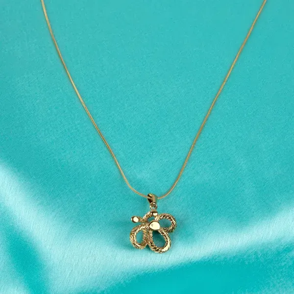 Gold_Plated_Minimalist_Loop_Pendant_Necklace_For_Women