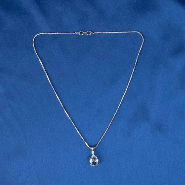 White_Metal_Alloy_Teardrop_Gemstone_Pendant_Necklace_For_Women_Pack_Of_2