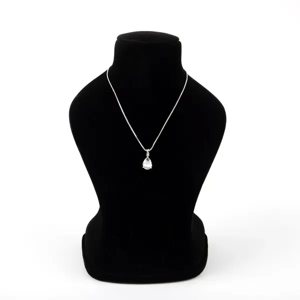 White_Metal_Alloy_Teardrop_Gemstone_Pendant_Necklace_For_Women_Pack_Of_2