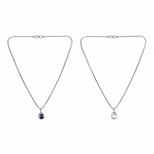 White_Metal_Alloy_Teardrop_Gemstone_Pendant_Necklace_For_Women_Pack_Of_2
