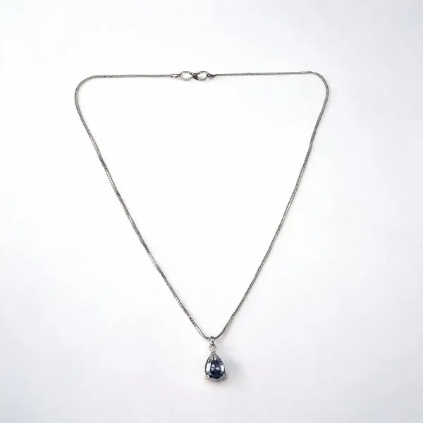 White_Metal_Alloy_Teardrop_Gemstone_Pendant_Necklace_For_Women_Pack_Of_2