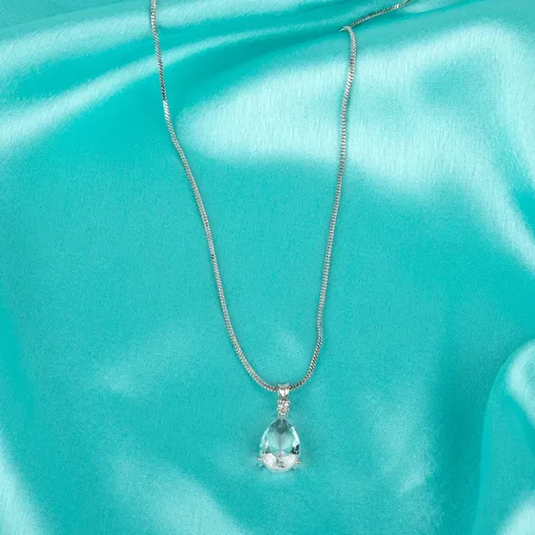 White_Metal_Alloy_Teardrop_Gemstone_Pendant_Necklace_For_Women_Pack_Of_2
