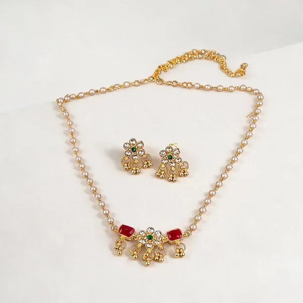 Gold_Plated_Pearl_Red_Green_Stone_Necklace_Earrings_For_Women_Pack_Of_2