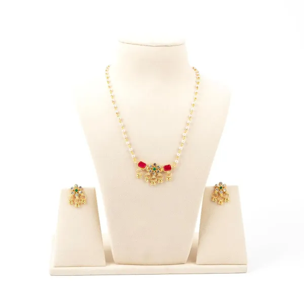Gold_Plated_Pearl_Red_Green_Stone_Necklace_Earrings_For_Women_Pack_Of_2