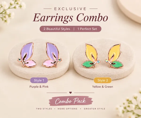 Yellow_Green_&_Purple_Pink_Crystal_Rose_Gold_Butterfly_Earrings_For_Women_-_Pack_of_2