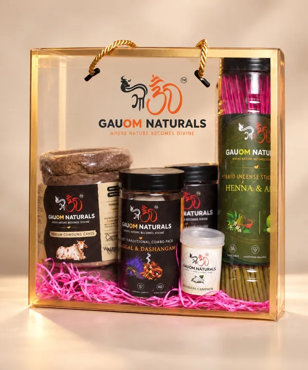 Diwali_Gift_Hamper_(1_box_of_dhoop_sticks_(any_fragrance),
1_box_of_combo_pack_lavender_and_dashangam,
1_camphor_box_25g,
1_hybrid_henna_apple_incense_sticks_box,
1_cow_dung_4_inches_pack_of_6_)