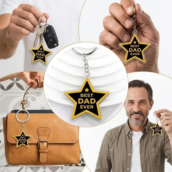 Best_Dad_Ever_Star_Shape_Acrylic_Keychain