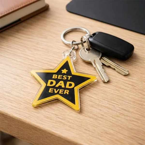 Best_Dad_Ever_Star_Shape_Acrylic_Keychain