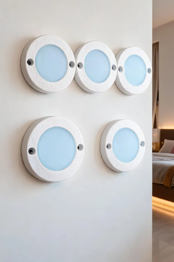Fiber_Indoor_White_Round_3W_Sticker_LED_Light_Pack_Of_5