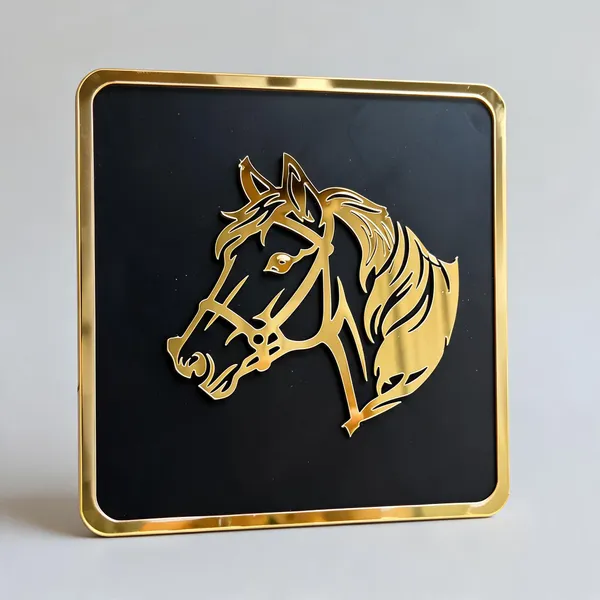Metallic_Black_Gold_Horse_Motif_Square_Wall_Art