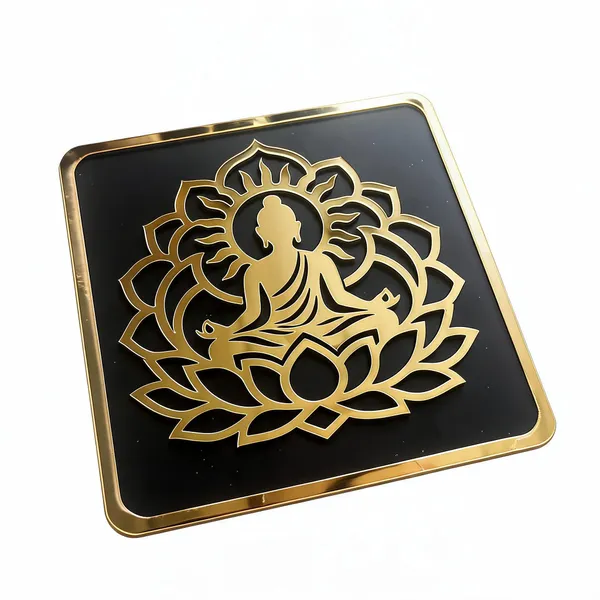 Black_Gold_Spiritual_Buddha_Lotus_Square_Wall_Panel