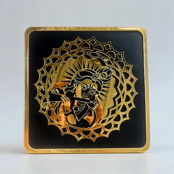 Gold_Traditional_Krishna_Flute_Motif_Square_Wall_Decor