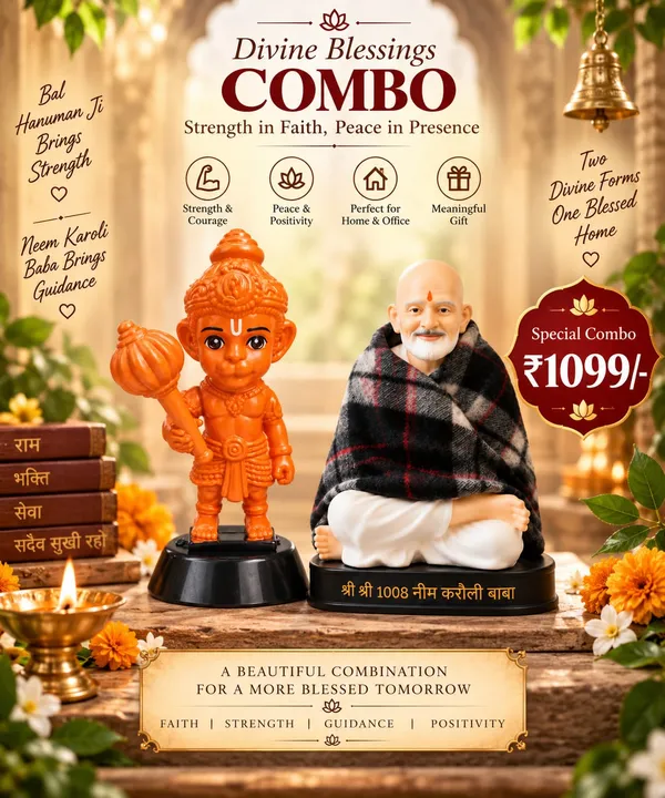 Divine_Neem_Karoli_Baba_Bal_Hanuman_Ji_Combo_Spiritual_Blessings_Statue_Set_Default_Title