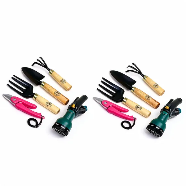 AGT_Garden_Tool_Set_Water_Spray_Trigger,_Small_Trowel,_Hand_Rake,_Fork_&_Pruner/Cutter_for_Gardening_Garden_Tool_Kit_(5_Tools)