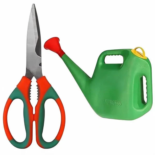 AGT_Gardening_Tools_Set_with_Scissor_and_5-Liter_Premium_High-Grade_Plastic_Watering_Can_Garden_Tool_Kit_(2_Tools)