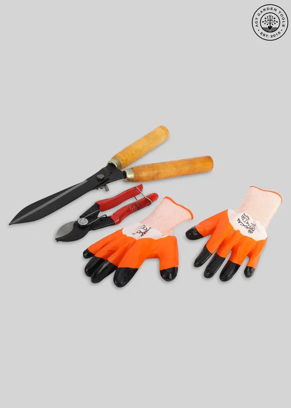 AGT_Cutter_Scissor_For_Grass_Heavy_Cutter_&_Gloves_Combo_Gloves_Garden_Tools_Combo_Garden_Tool_Kit_Garden_Tool_Kit_(3_Tools)