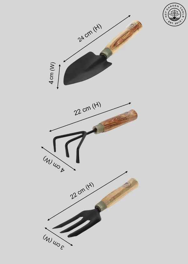 AGT_Tool_Set_Big_Trowel,_Hand_Fork,_Hand_Rake_&_Pruner/Cutter_for_Garden_Tool_Kit_(4_Tools)