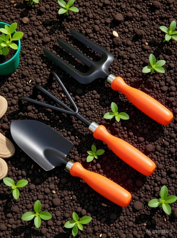 AGT_Garden_Tool_Set_Big_Trowel,_Hand_Fork,_Hand_Rake_for_Gardening_Garden_Tool_Kit_(3_Tools)