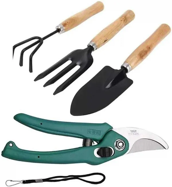 Ravel_Garden_Tool_Set_Big_Trowel,_Hand_Fork,_Hand_Rake_&_Pruner/Cutter_for_Gardening_Garden_Tool_Kit_(4_Tools)