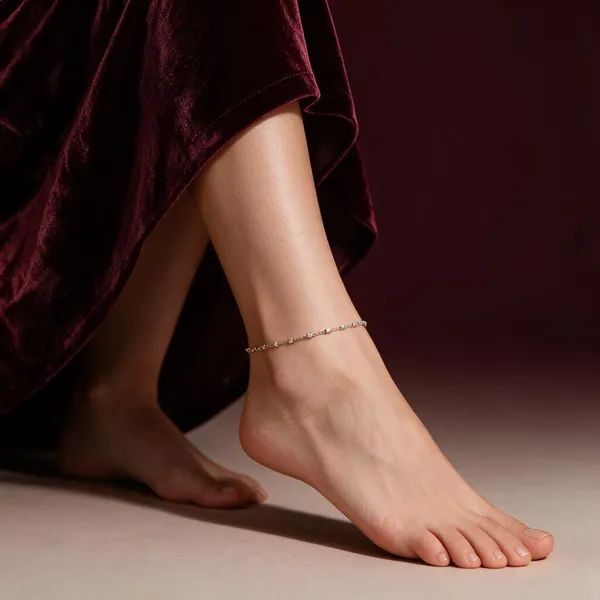 Silver-Tone_Minimal_Anklet_For_Women