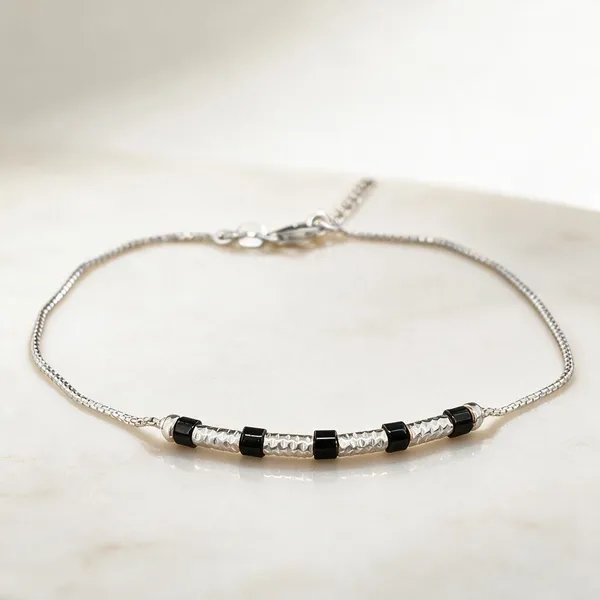Silver-Tone_Beaded_Chain_Anklet_For_Women