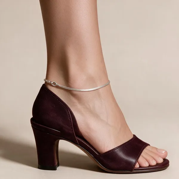 Silver_Tone_Minimal_Anklet_For_Women
