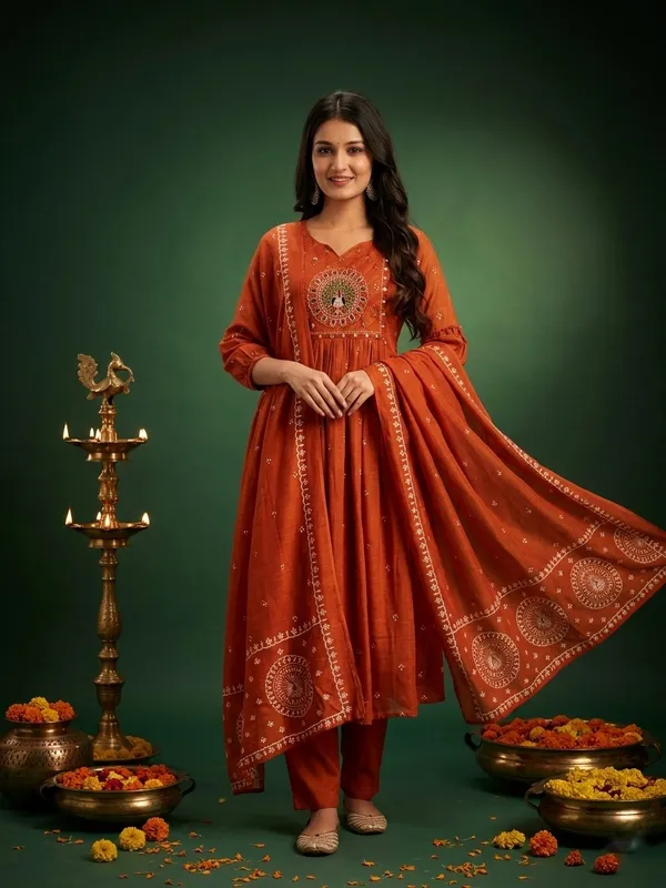 Rust_Anarkali_Kurta_Set_For_Women