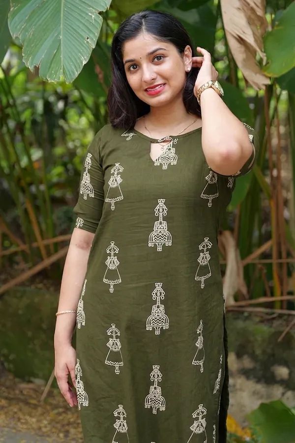 Olive_Green_Printed_Straight_Kurti_for_Women