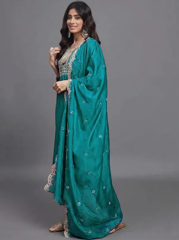 Teal_Embroidered_Straight_Suit_Set_for_Women