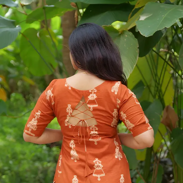 Orange_Printed_Kurta_Pant_Set_for_Women
