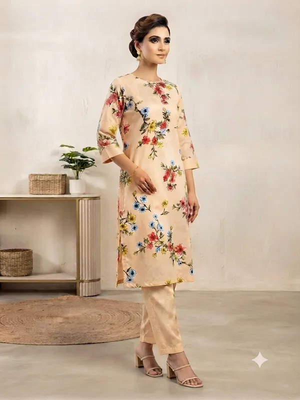 Beige_Floral_Straight_Kurta_Set_for_Women