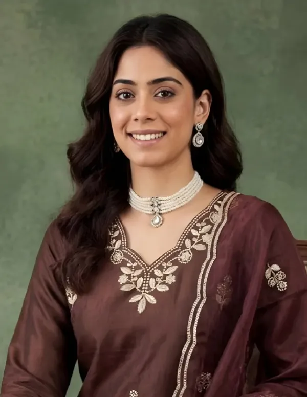 Brown_Embroidered_Kurta_Set_For_Women