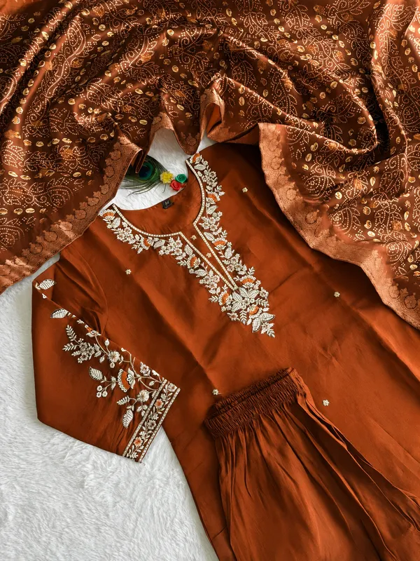 Rust_Embroidered_Kurta_Set_for_Women