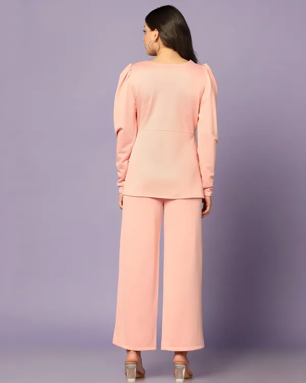 Pink_Puff_Sleeve_Top_And_Wide_Leg_Pants_Co_Ord_Set_For_Women