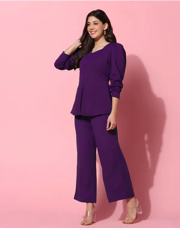 Purple_Peplum_Top_And_Wide_Leg_Pants_Set_for_Women