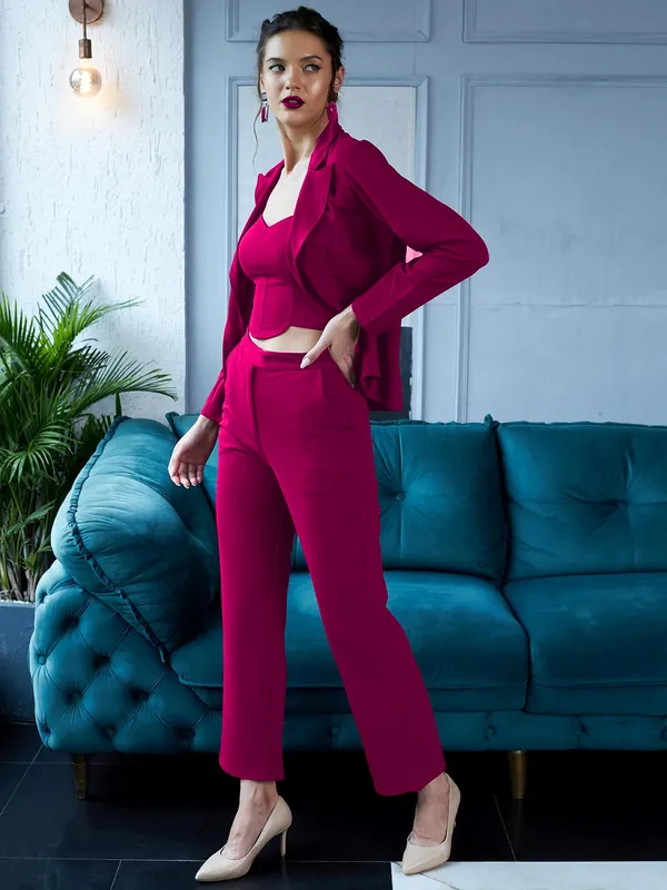 Magenta_Tailored_Fit_Pantsuit_Set_for_Women