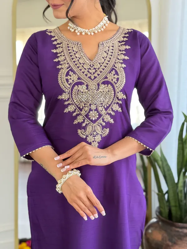 Purple_Embroidered_Straight_Kurta_Set_for_Women