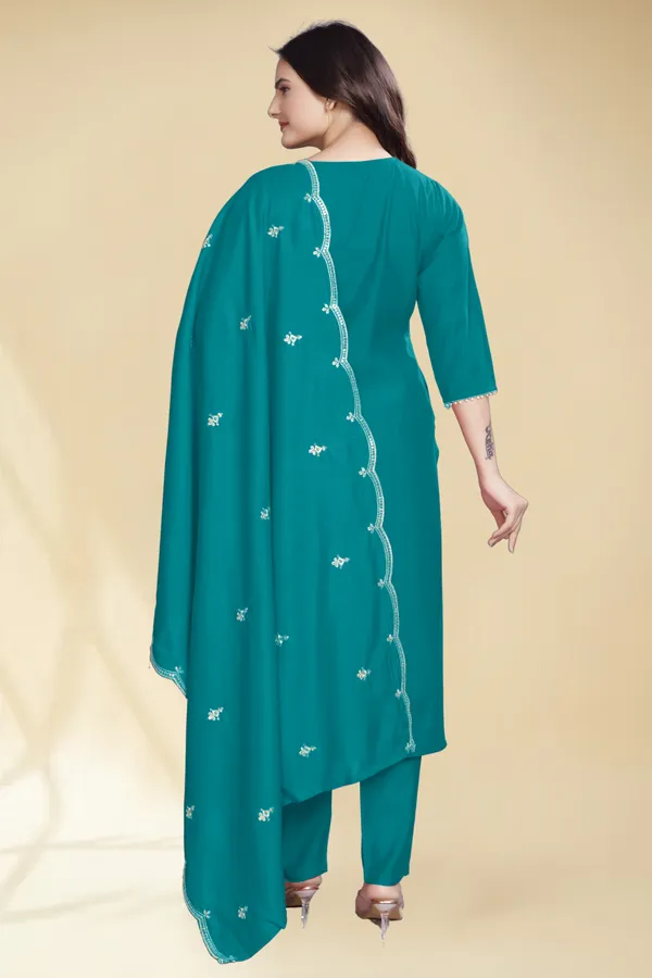 Teal_Embroidered_Straight_Salwar_Suit_Set_For_Women