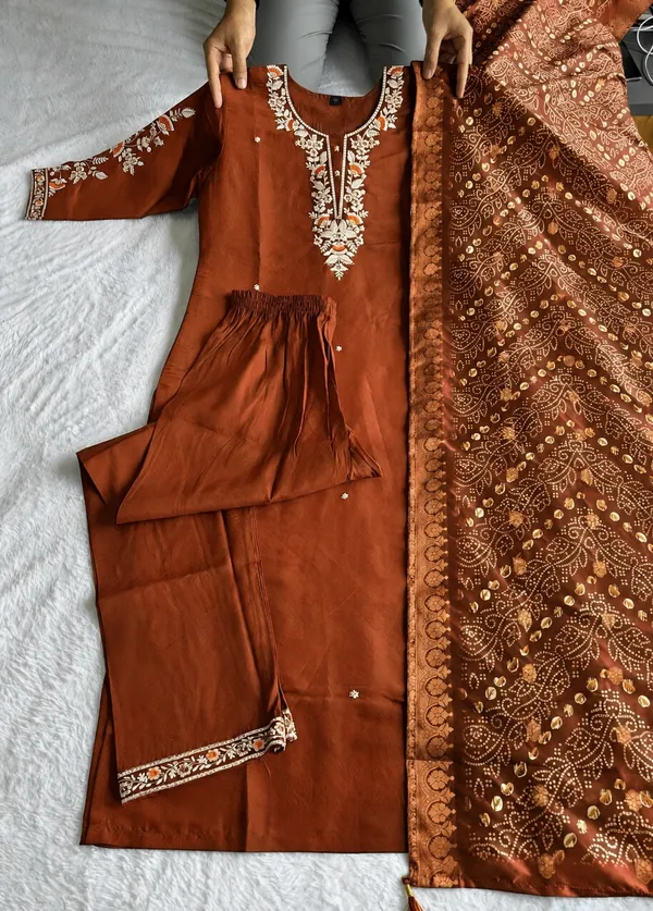 Rust_Embroidered_Kurta_Set_for_Women