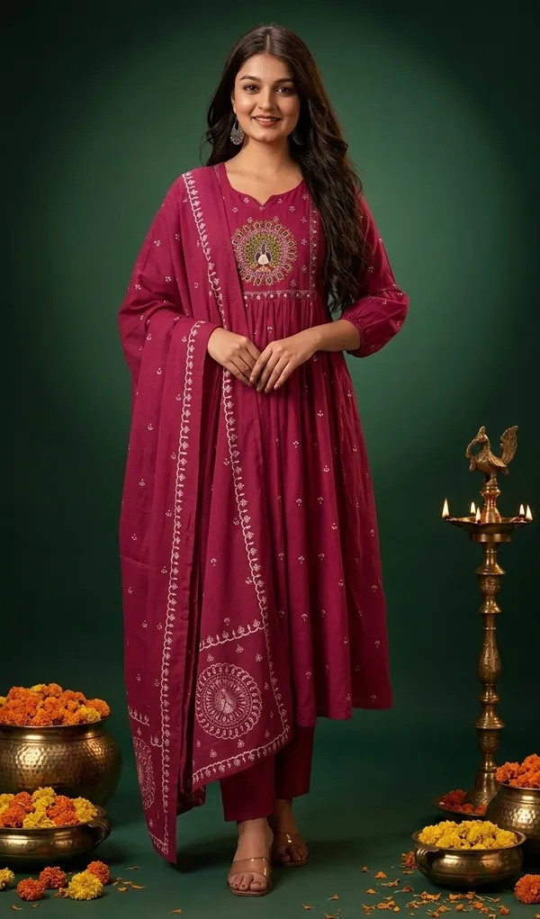 Maroon_Embroidered_Anarkali_Suit_Set_for_Women