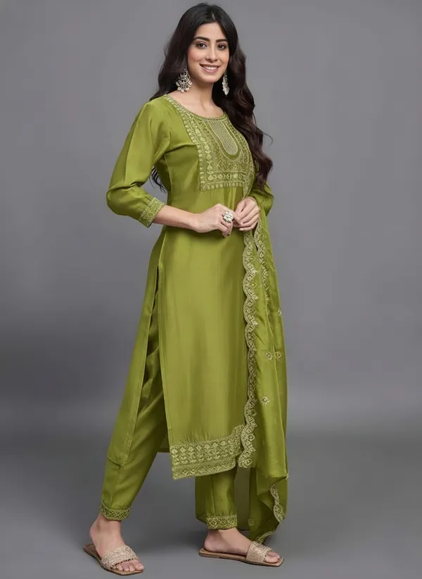 Olive_Embroidered_Anarkali_Suit_Set_for_Women