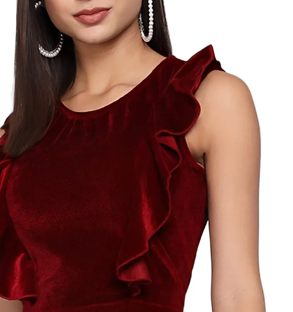 Burgundy_Velvet_Fit_And_Flare_Midi_Dress_for_Women