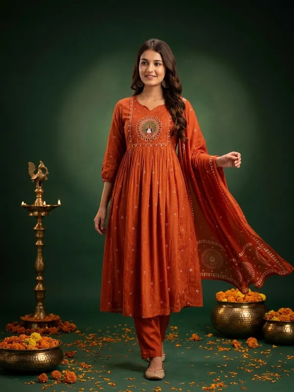 Rust_Anarkali_Kurta_Set_For_Women