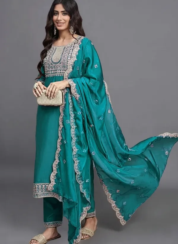 Teal_Embroidered_Straight_Suit_Set_for_Women