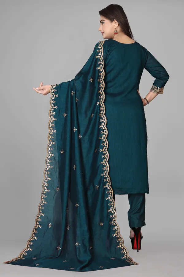 Teal_Embroidered_Straight_Suit_Set_for_Women