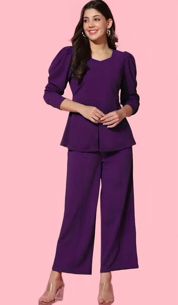 Purple_Peplum_Top_And_Wide_Leg_Pants_Set_for_Women
