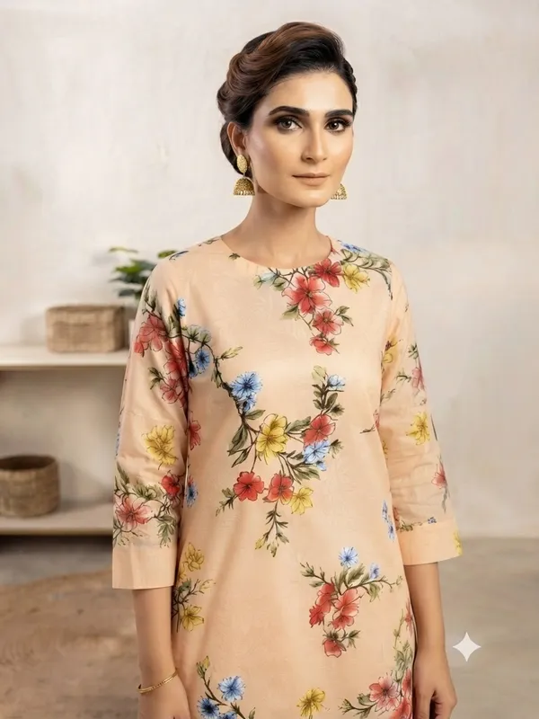 Beige_Floral_Straight_Kurta_Set_for_Women