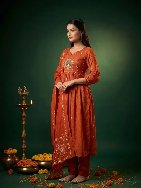 Rust_Anarkali_Kurta_Set_For_Women