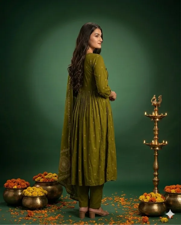 Olive_Green_Anarkali_Suit_Set_for_Women